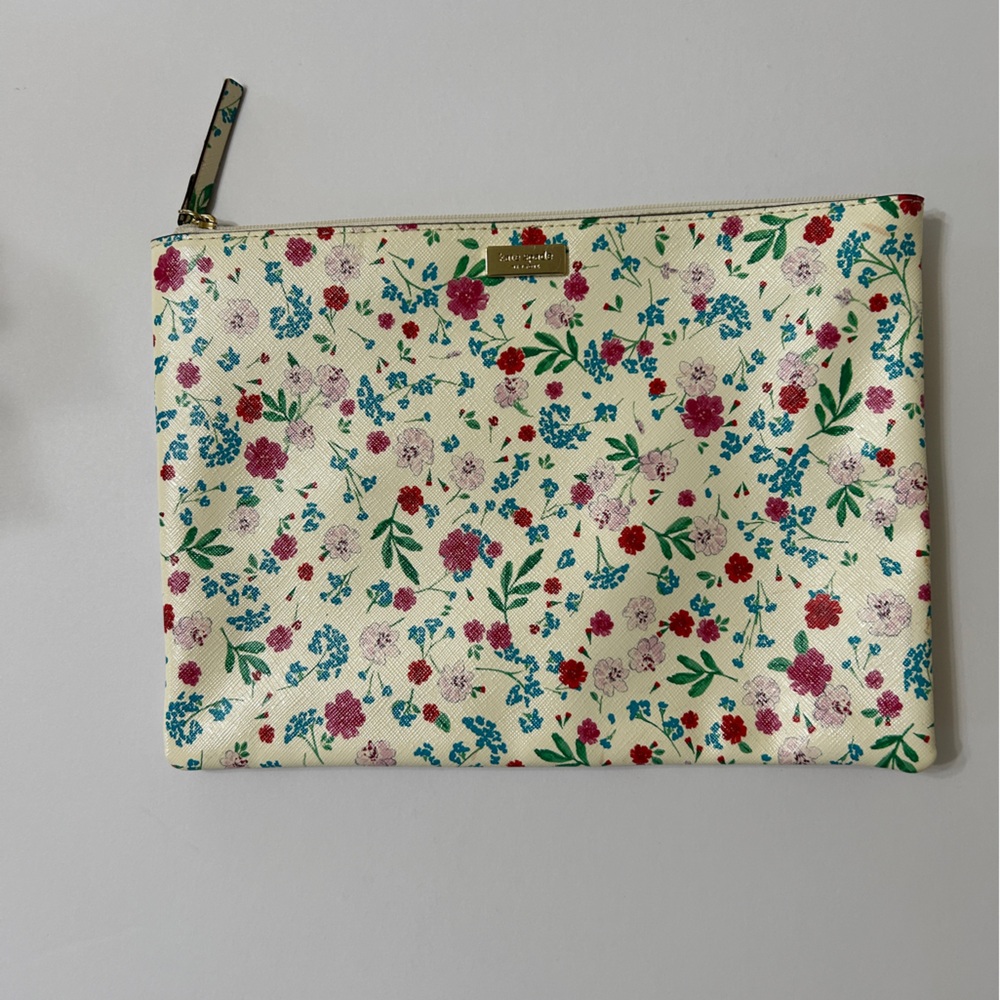 Kate Spade Floral Zip Makeup Bag NEW